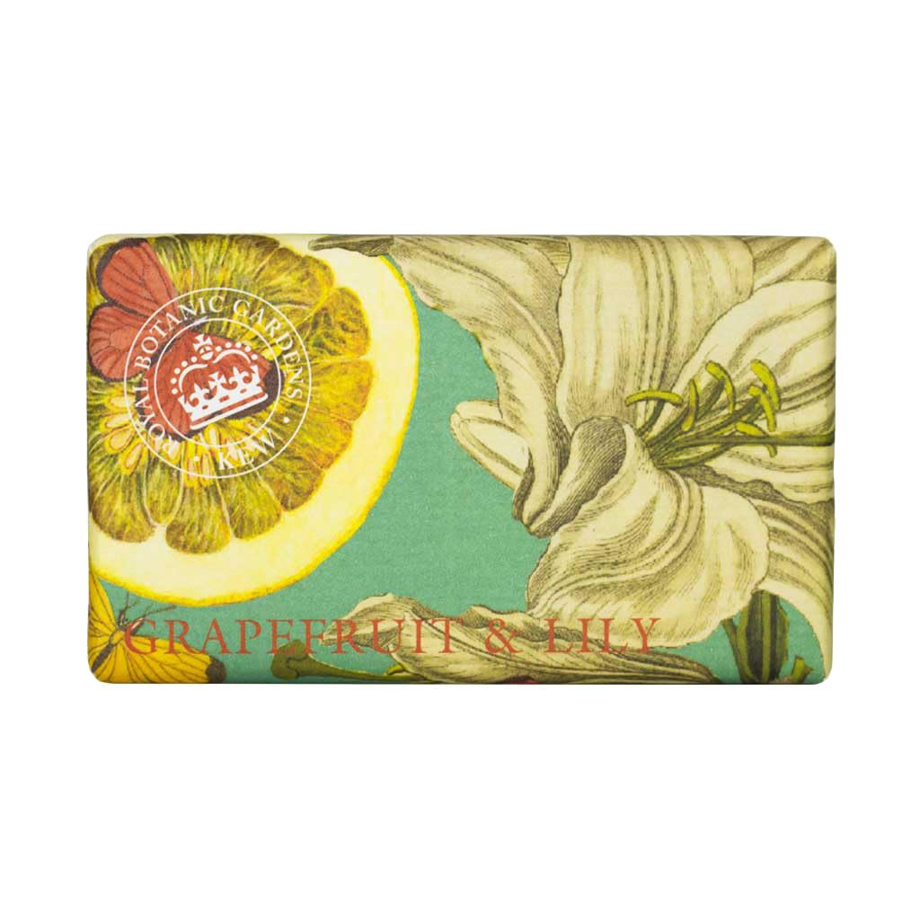 The English Soap Company Royal Botanical Gardens Kew Wrapped Soap Bar, Grapefruit and Lily Scent 240g Beauty & Personal Care The English Soap Company