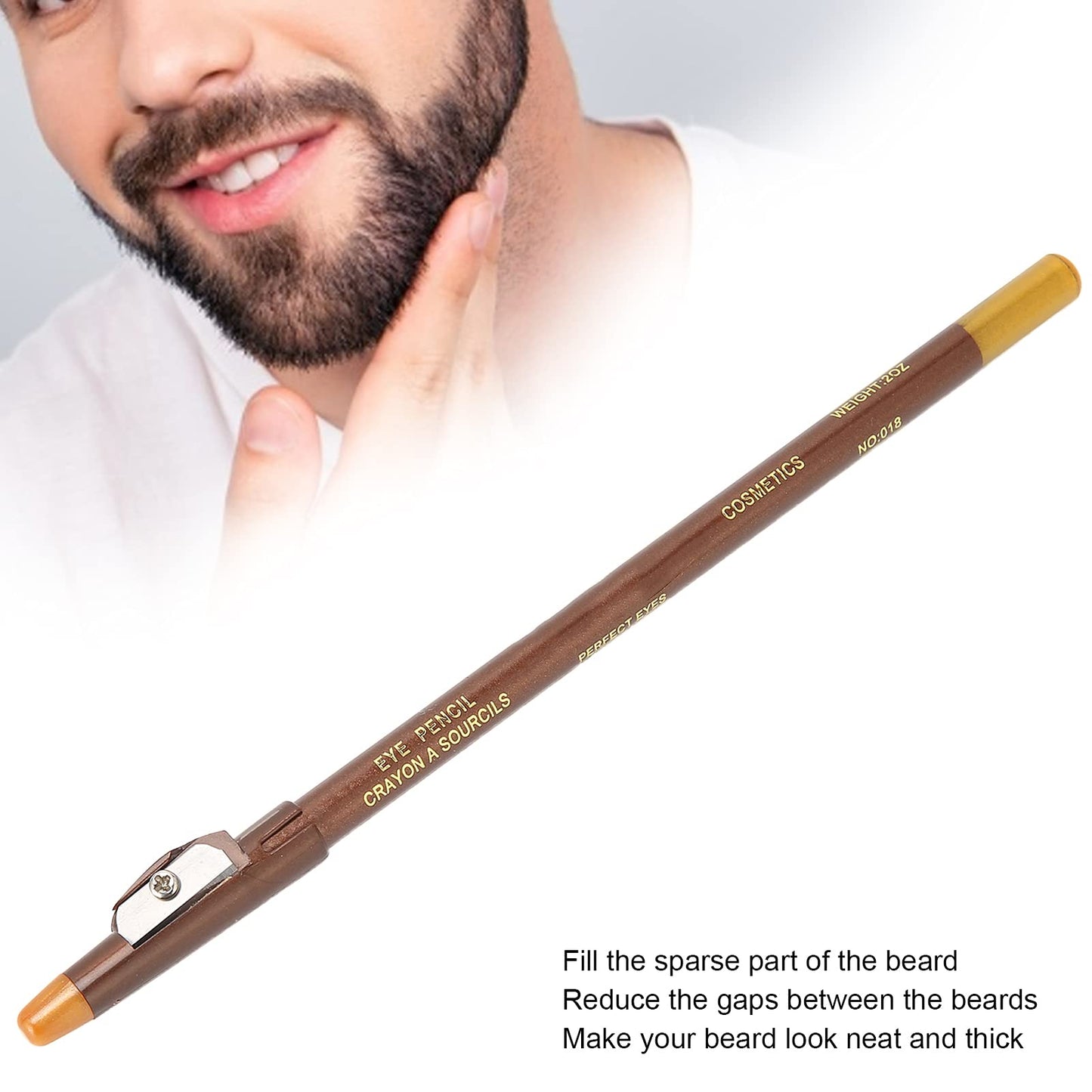 Barber Pencil with Built-in Sharpener, Professional Beard Shaper and Tracing Tool for Men's Grooming and Styling Beauty and Personal Care Brrnoo