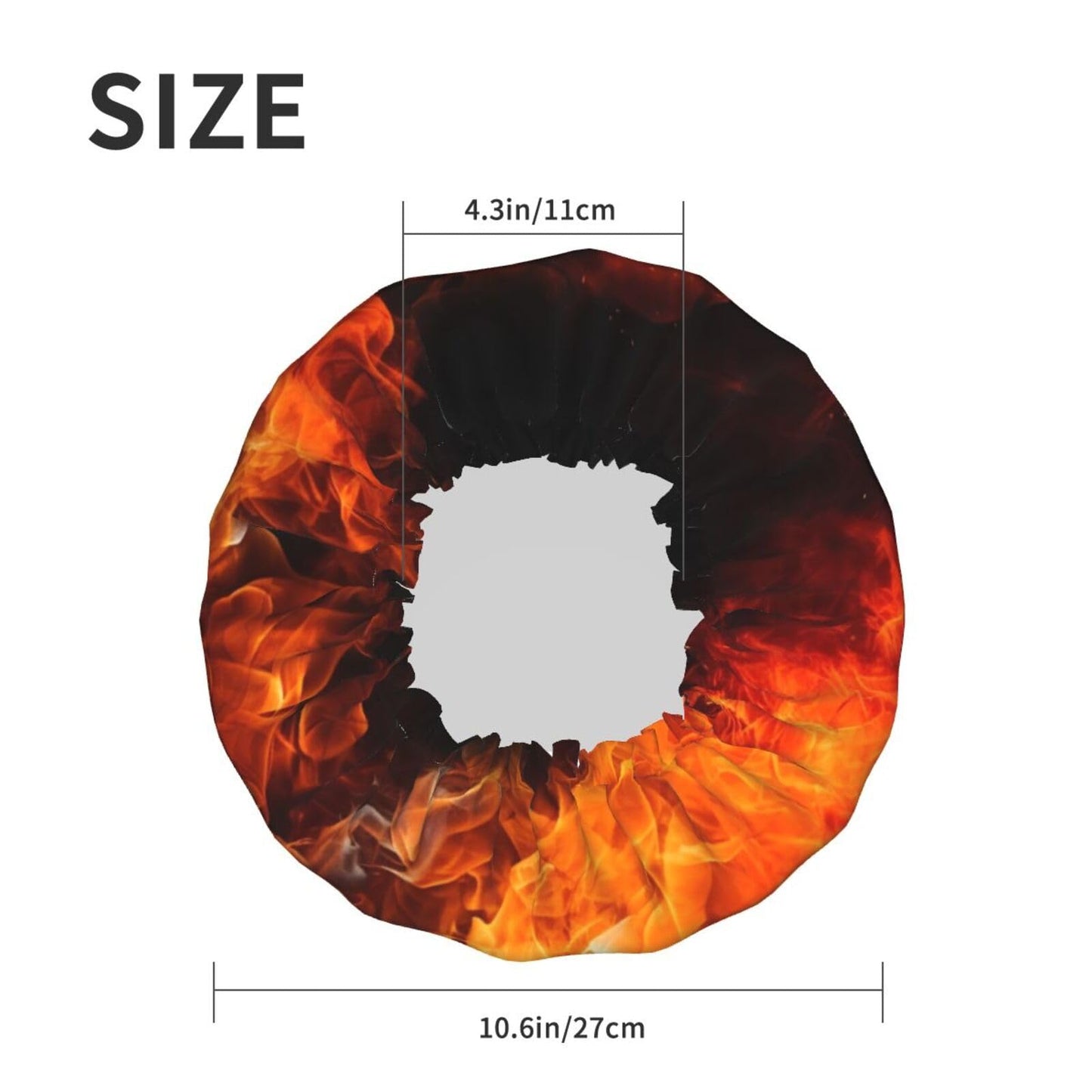 Roaring Flame Shower Cap for Women Men Large Reusable Shower Bonnet Double-Layer Waterproof Bath Caps Elastic Band Hair Hat for All Hairstyles Beauty and Personal Care BWLHJKE