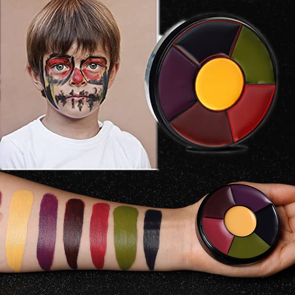 Mysense 6 Color Bruise Wheel Special Effects SFX Zombie Makeup Kit Halloween Professional Non Toxic Face Body Paint Oil Sfx Makeup Set with Sponge Beauty & Personal Care Mysense