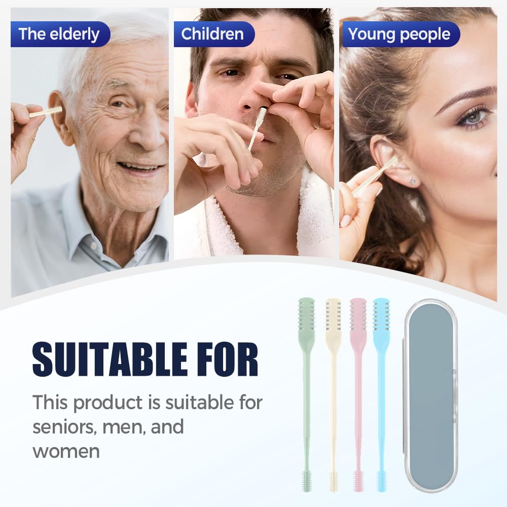 AprYew 2-in-1 Nasal Hair Cutter, Nose Hair Trimmer for Men Women, 360° Rotating Portable Manual Nose Hair Remover Tool with Ear Picker, Double Sided Beauty and Personal Care AprYew