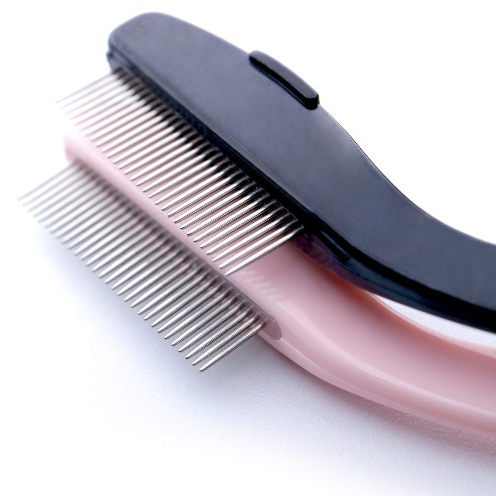 G2PLUS 4PCS Folding Eyelash Comb, Eyebrow Comb Metal Teeth, Eyelash Separator Comb, Eyelash Brush and Comb, Professional Tool for Define Lash & Brow Beauty & Personal Care G2PLUS