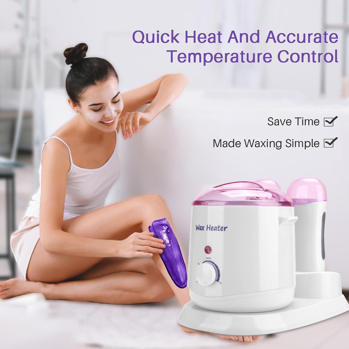 TARSHYRY Roll-On Wax Warmer & Hot Wax Heater Pot Hair Removal Kit for Women and Men - Coarse Body Hair Waxing System with 110V US Plug Heater Base Beauty and Personal Care TARSHYRY