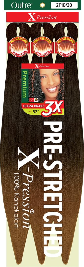 Outre X-Pression Braid - Pre Stretched Braid 52" 3X (5 Pack, 2T1B/30)