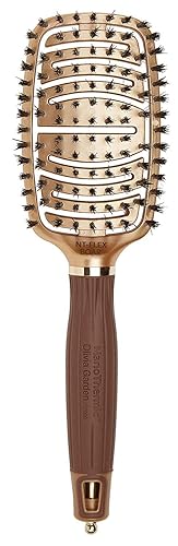 Olivia Garden NanoThermic Ceramic + Ion Flex Scalp-Hugging & Vented Hair Brush NT-FLEXBR (Boar) Beauty & Personal Care Olivia Garden