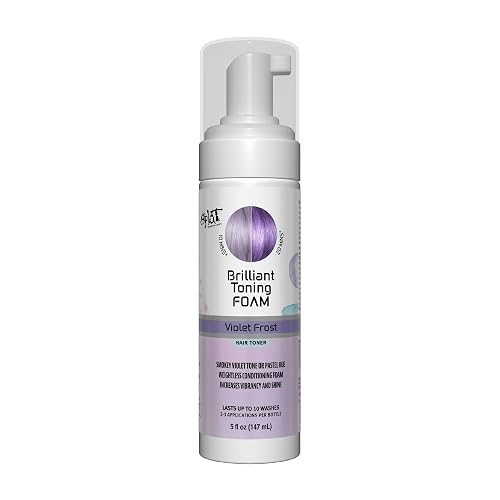 Splat Brilliant Toning Foam, Violet Frost, 5 oz., Hair Toner Lasts Up to 10 Washes, Weightless Conditioning Foam Increases Vibrancy and Shine, Vegan Beauty & Personal Care Splat