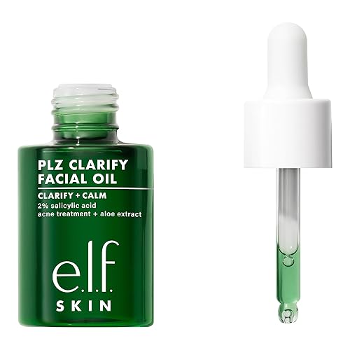 e.l.f. SKIN PLZ Clarify Facial Oil, Face Oil For Treating & Preventing Acne, Helps Calm Redness, Made with Salicylic Acid, Vegan , 1 oz Beauty & Personal Care e.l.f.