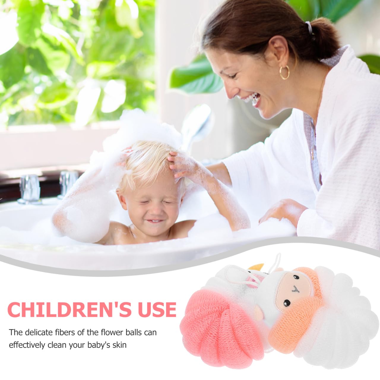 Baluue Cartoon Bath Balls 2 Pack Animal Shower Ball Body Scrubber Exfoliating Bathing Balls for Kids Soft Loofah Sponge for Gentle Skin Cleaning 5.51 Beauty and Personal Care Baluue