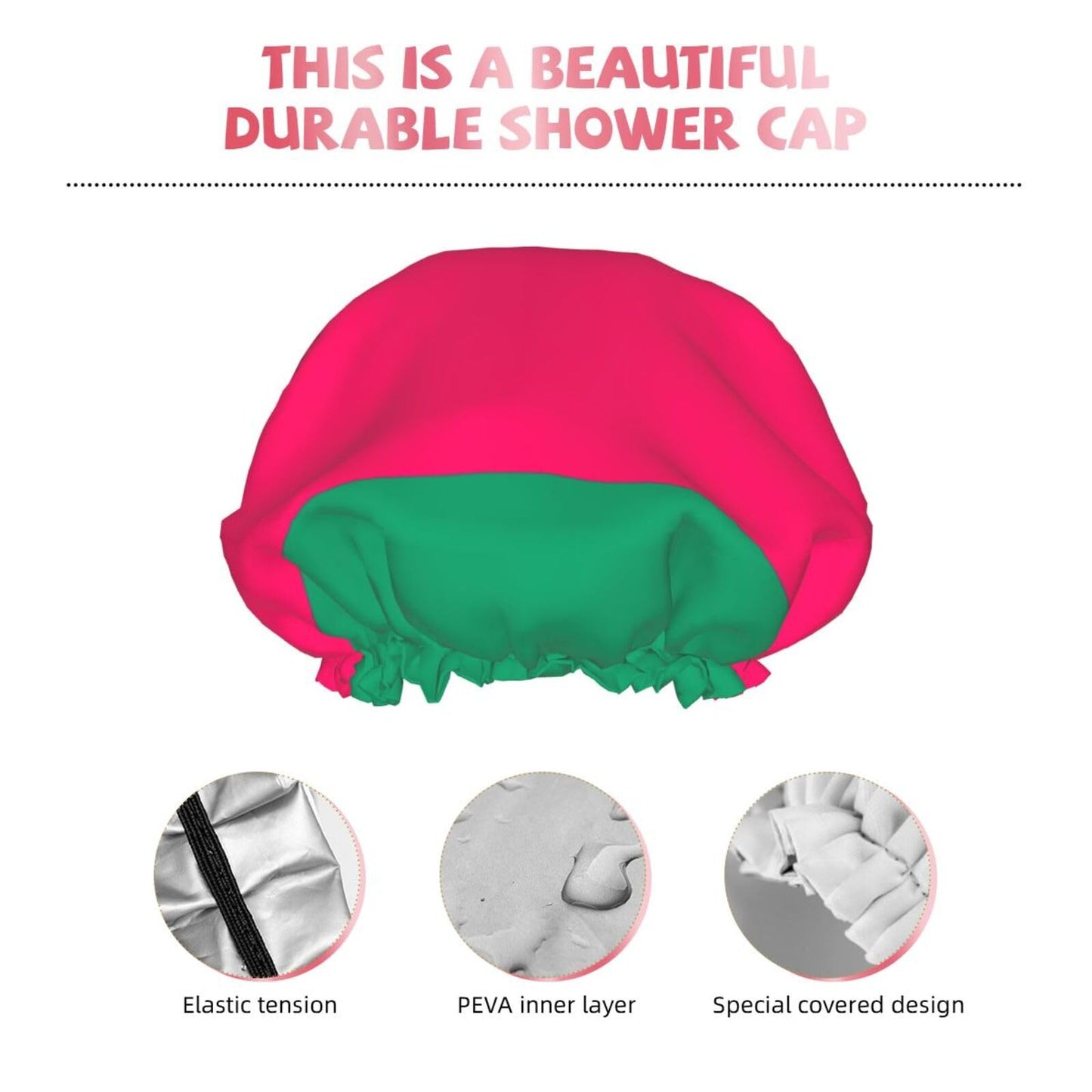 Kuban Republic Flag Prints Shower Cap Double Layer Lined Waterproof Bathing Shower Hat Beauty and Personal Care Hayyett