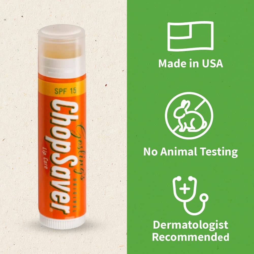 Goslings Original ChopSaver SPF 15 Lip Care, All Natural Lip Balm with SPF, Chapstick for Musicians and More, Effective Relief for Dry, Cracked Lips Beauty & Personal Care ChopSaver