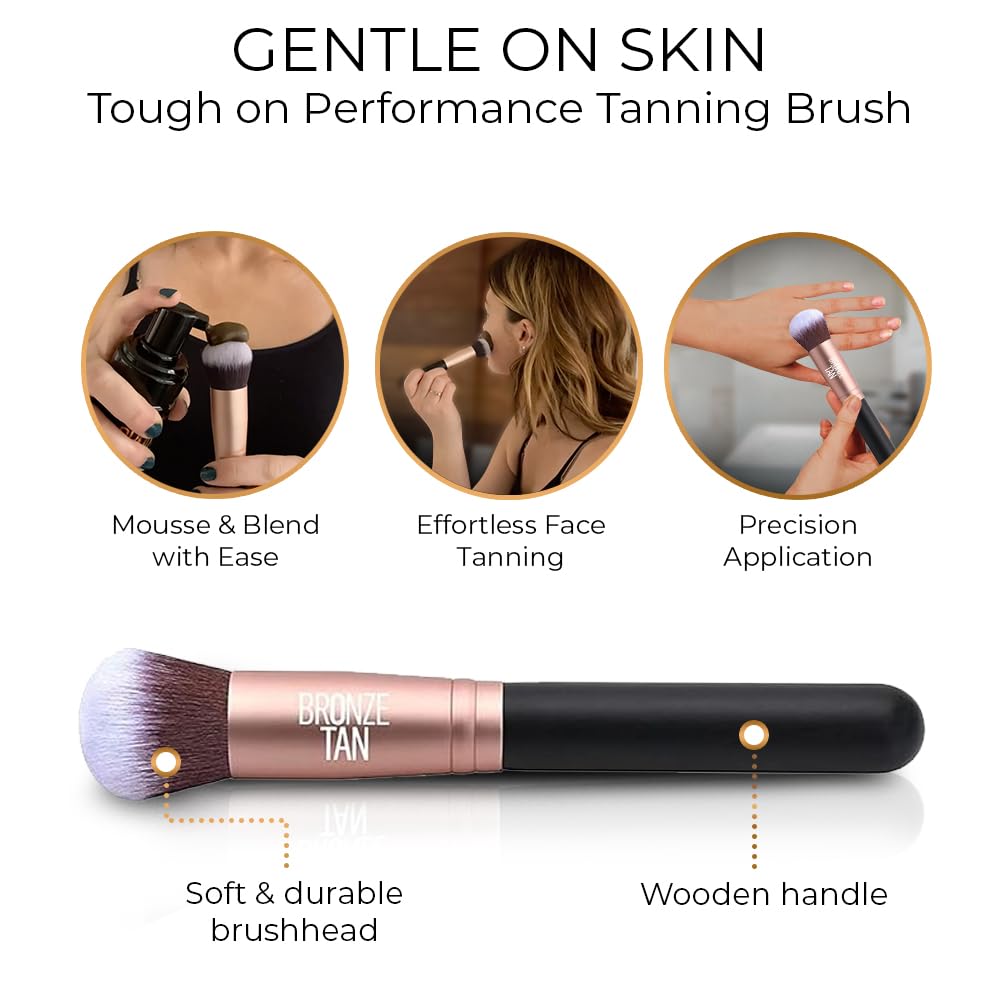 Bronze Tan Self Tanning Brush for Face and Kabuki Self Tanner Brush for Sunless Tanner - Self Tan Applicator for Face - Self Tanning Face Brush Beauty & Personal Care Existing Beauty