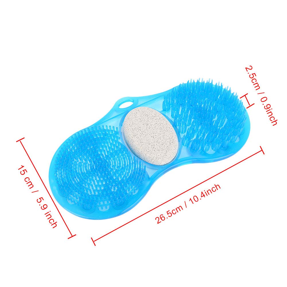 Yosoo Health Gear Shower Foot Massage Mat, Blue Silicone Foot Massage Cleaner with Pumice Stone and Dual Massage Brushes Beauty and Personal Care Yosoo Health Gear