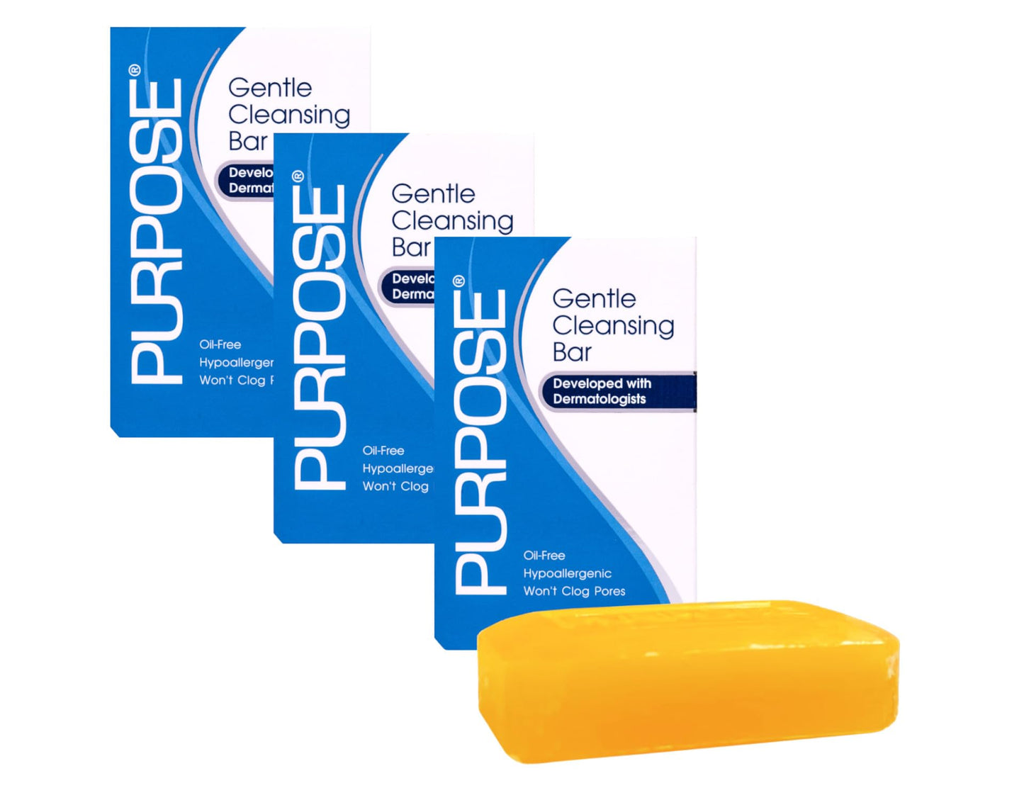 PURPOSE Gentle Cleansing Bar, Developed with Dermatologists, For Sensitive & Dry Skin, Oil-free, Hypoallergenic, Sulfate-Free, 6 oz Bar (Pack of 3) Beauty & Personal Care Purpose