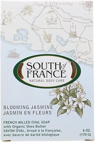 South of France, Blooming Jasmine, French Milled Oval Soap with Organic Shea Butter, 6 oz (170 g) - 2pc2 Beauty & Personal Care South Of France