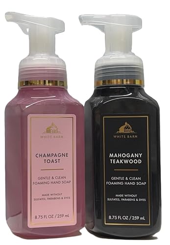 Bath and Body Works Gentle and Clean Foaming Hand Soap 8.75 oz each - Pack of 2 (Champagne Toast and Mahogany Teakwood) Beauty & Personal Care Bath & Body Works
