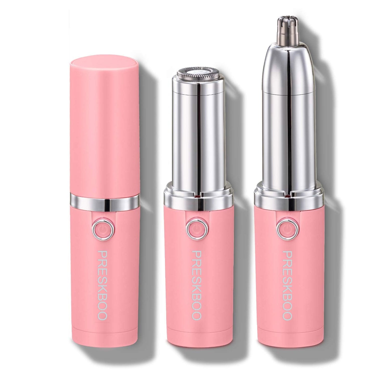 PRESKBOO Nose Hair Trimmer for Women 2in1 Facial Hair Removal Trimmers- Waterproof, Portable with Travel Bag- Trims Nose, Ear, Eyebrow,Peach-Fuzz Beauty and Personal Care PRESKBOO