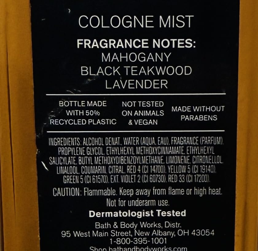Bath & Body Works Mahogany Teakwood Cologne Mist 8 Ounces