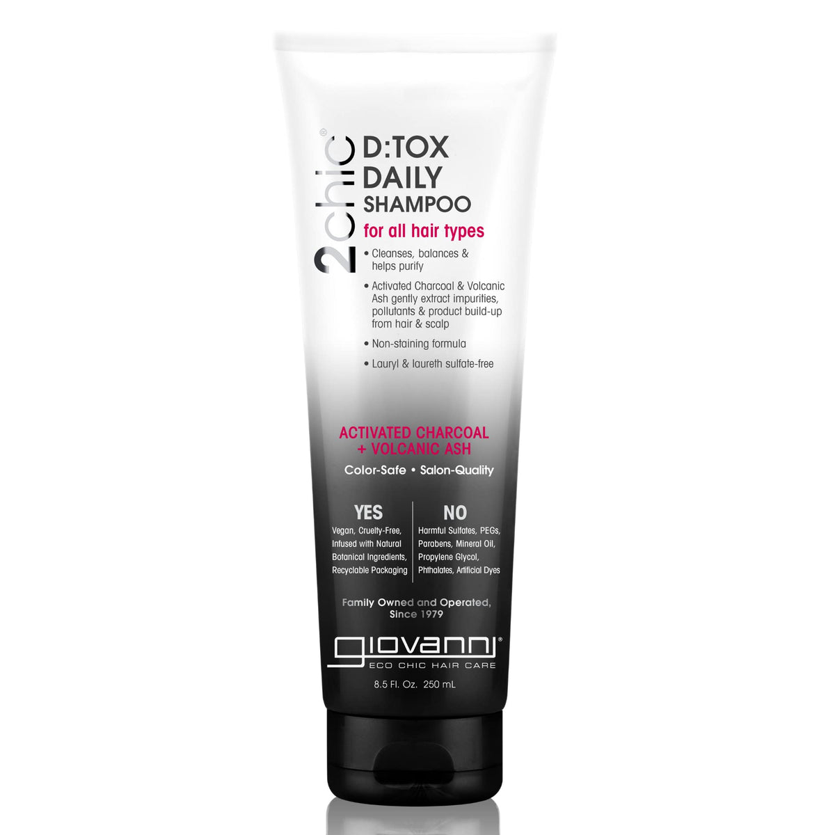 GIOVANNI D:tox Daily Shampoo, Activated Charcoal, 8.5 oz