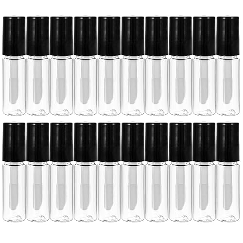 Beautyflier 20 Pack 1.5 ml Empty Lip Gloss Tubes Containers Clear Mini Refillable Lip Balm Bottles with Rubber Inserts for Lipstick Samples Travel DIY Beauty & Personal Care Beautyflier