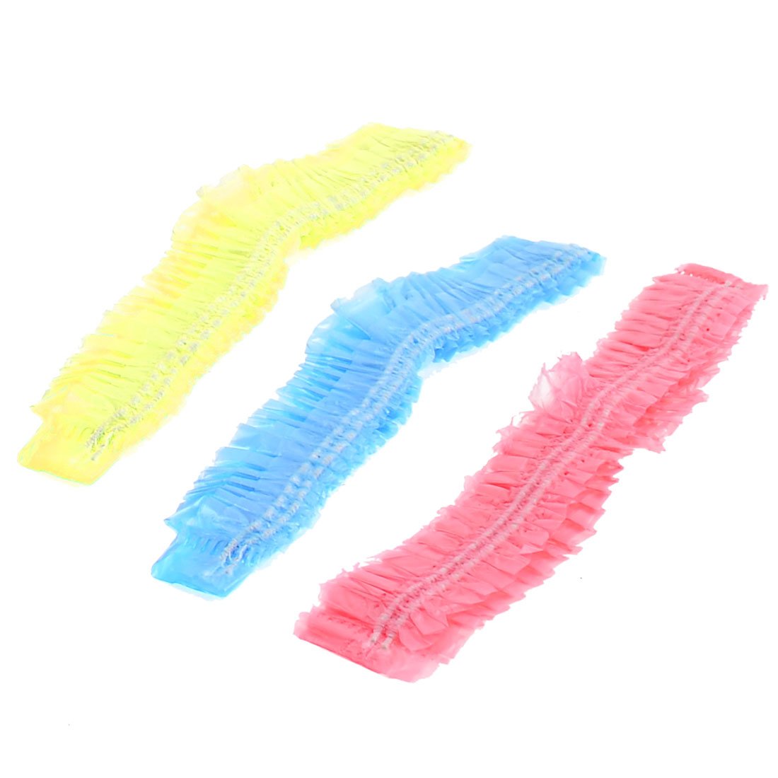 Ruilogod Plastic Elastic Disposable Shower Bathing Cap 3 Pcs Assorted Color (id: ce9 fc1 51b 86c e8a Beauty and Personal Care Ruilogod