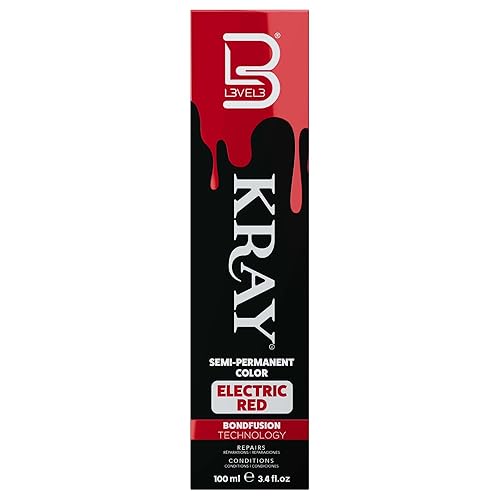 L3 - Level 3 Electric Semi Permanent Hair Color - Vibrant Long Lasting Shine - Argan Oil Protection - 100 ml - Electric Red Beauty & Personal Care L3
