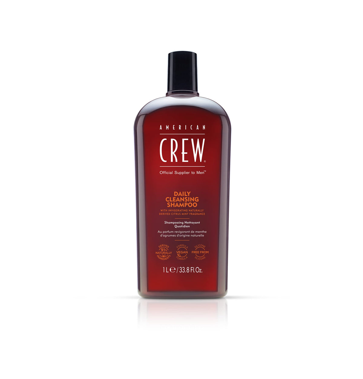 American Crew Shampoo for Men, Daily Cleanser, Naturally Derived, Vegan Formula, Hair Care Gift for Him, Citrus Mint Fragrance, 33.8 Fl Oz Beauty & Personal Care AMERICAN CREW