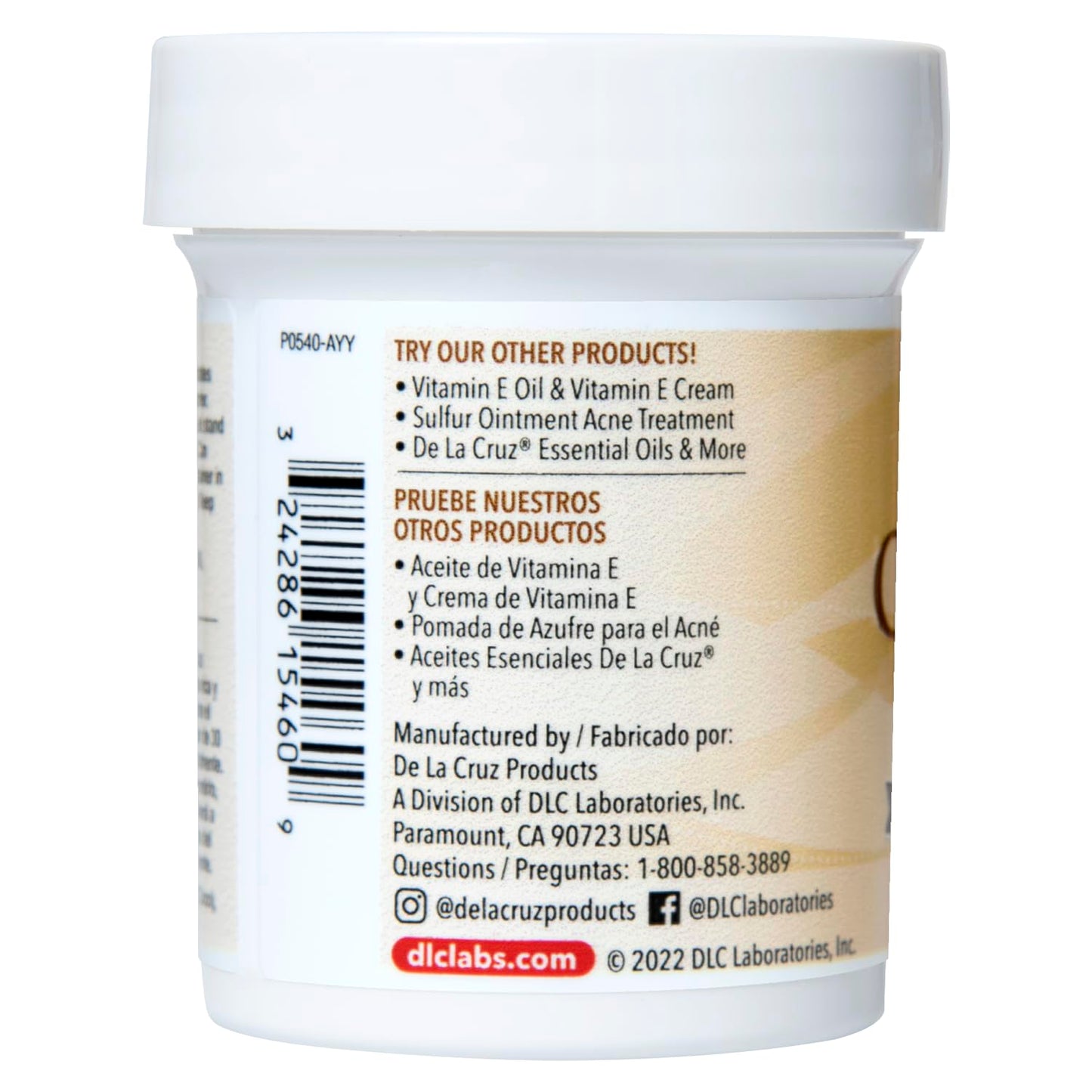 De la Cruz Coconut Oil - Expeller Pressed Coconut Oil for Skin and Hair - Natural Moisturizer for Skin and Hair - 2.2oz Beauty & Personal Care De La Cruz