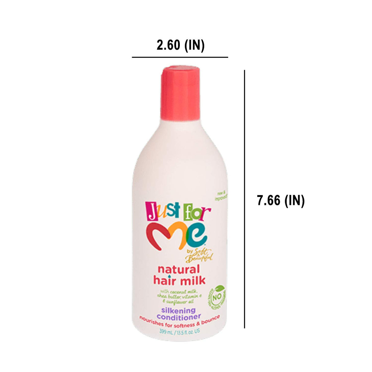 Just For Me Natural Hair Milk Silkening Conditioner, Nourishes For Softness & Bounce, With Coconut Milk, Shea Butter, Vitamin E & Sunflower Oil, 13.5