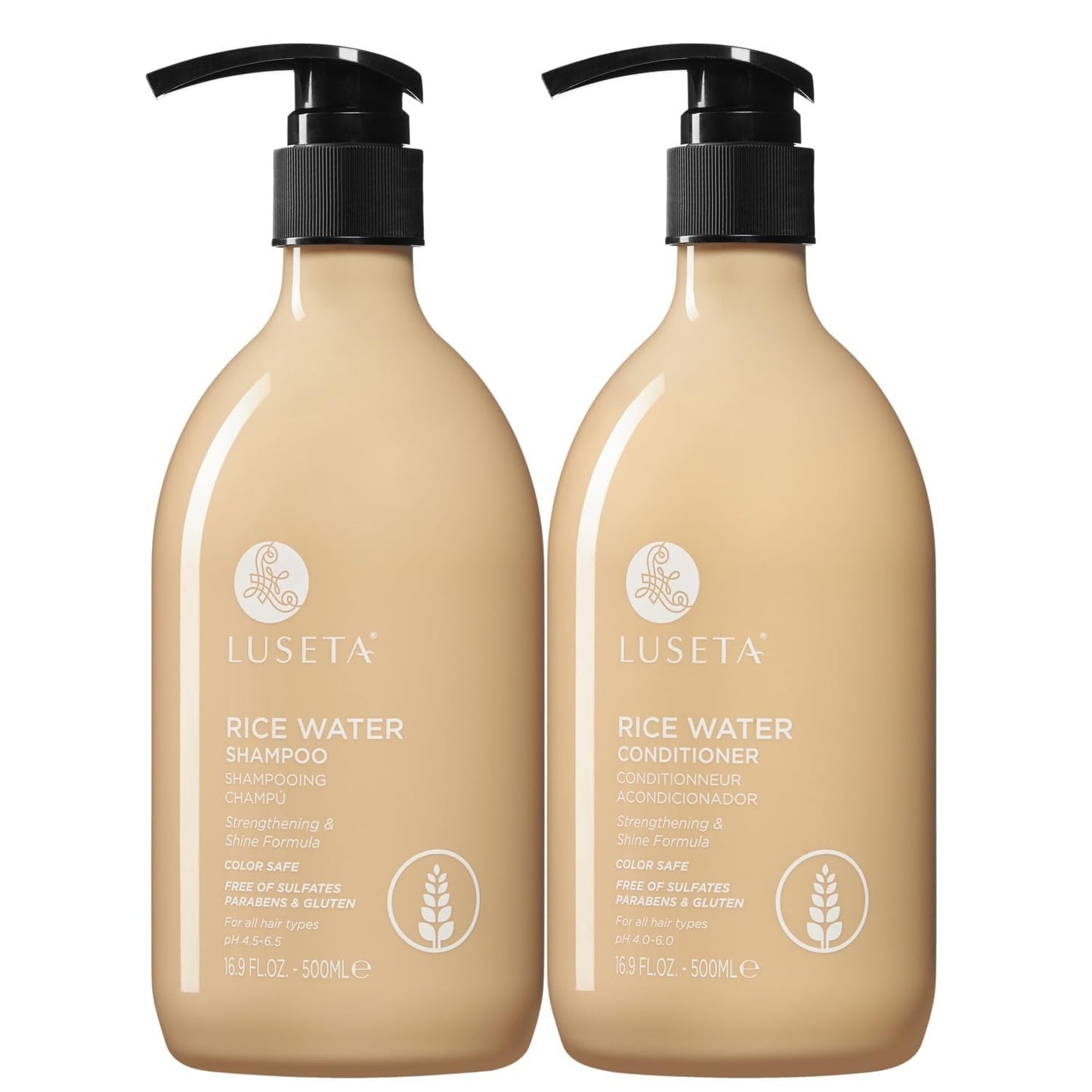 Luseta Rice Water Shampoo and conditioner Set Strengthening & Nourishing Revitalizes Shine for All Hair Types Hydrating & Frizz Control for Women Beauty & Personal Care LUSETA