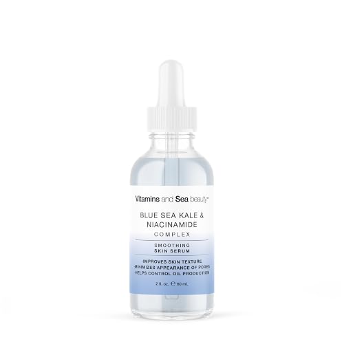Vitamins and Sea Beauty Blue Sea Kale and Niacinamide Serum for Face, Anti-Aging Firming, Smoothing Face Serum for Minimizing Pores, Oil Control, 2 Fl Beauty & Personal Care VITAMINS AND SEA BEAUTY