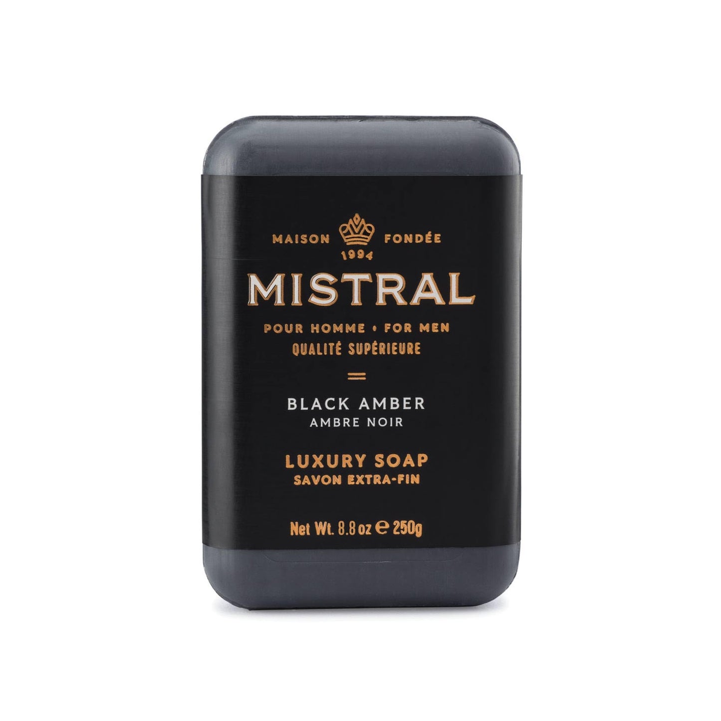 Mistral Black Amber Luxury Bar Soap for Men | Men’s Natural Soap Bar | Paraben, Phthalats Free | Moisturizing & Triple-Milled Natural Soap for Men Beauty & Personal Care Mistral