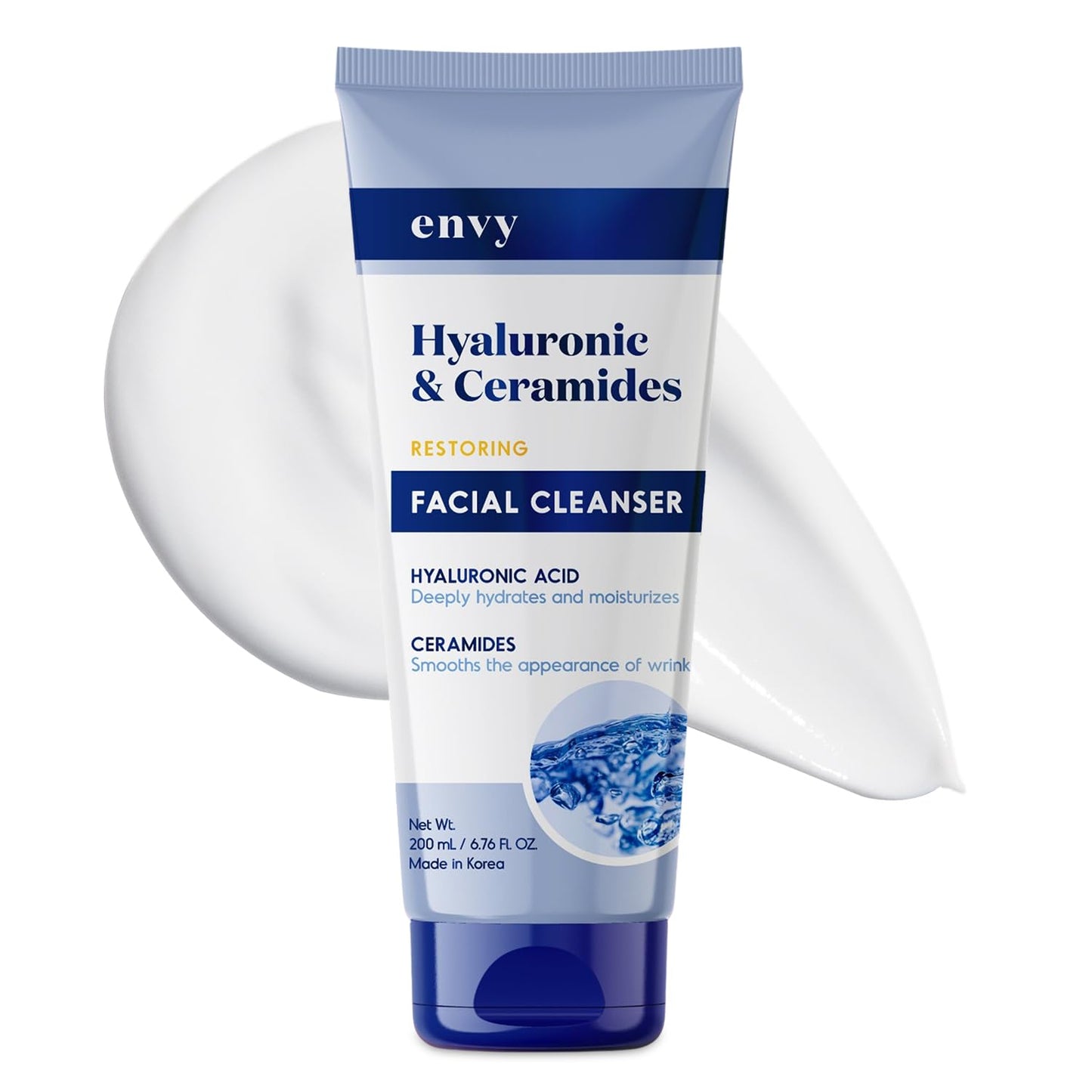 Envy Facial Cleanser with Hyaluronic Acid & Ceramides - Hydrating, Moisturizing & Radiance-Boosting - Clean, Cruelty-Free Korean Skin Care for All Beauty & Personal Care Envy