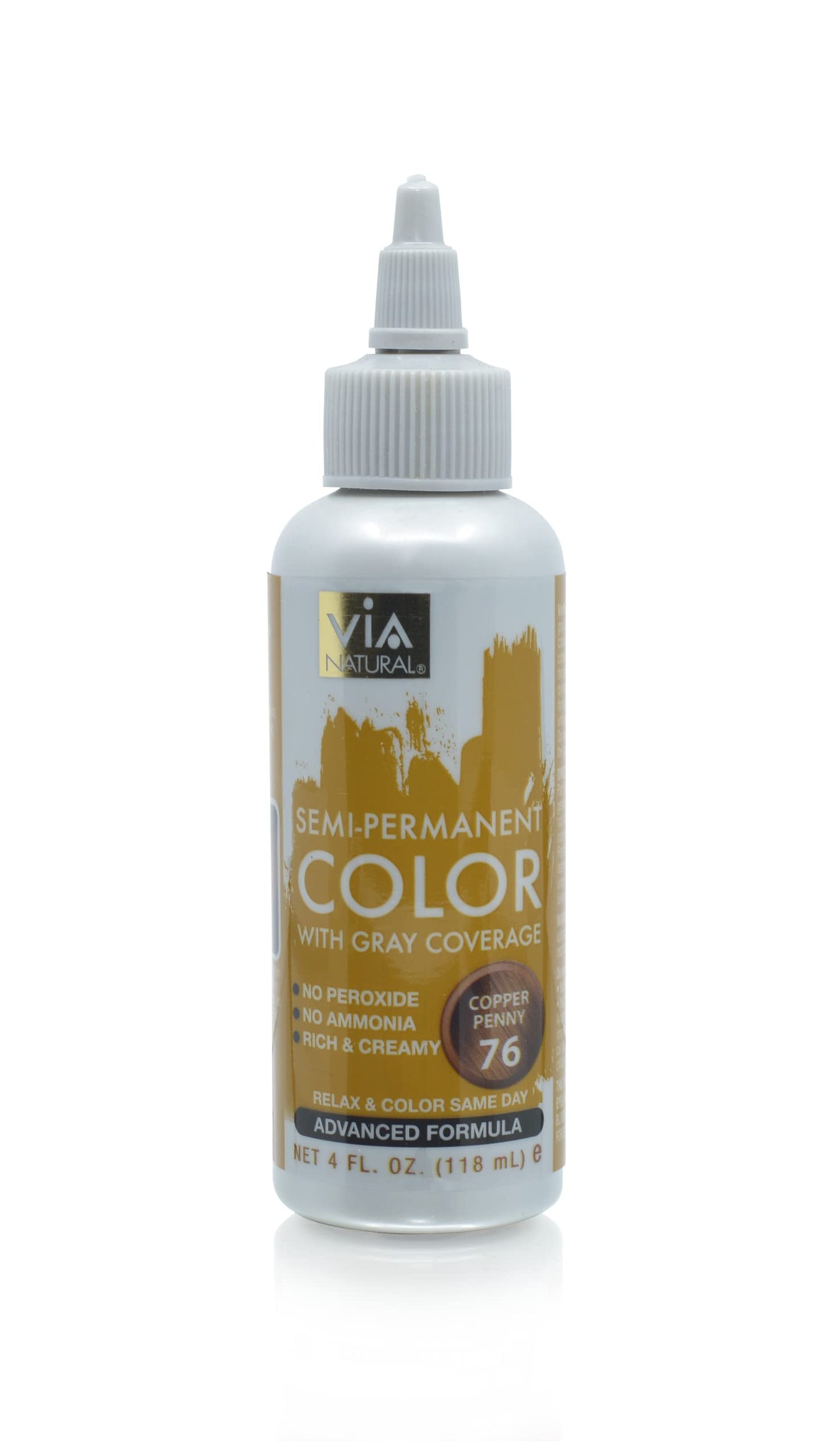 Via Natural Semi-Permanent Hair Color, 4oz - Copper Penny #76 Beauty & Personal Care Via Natural
