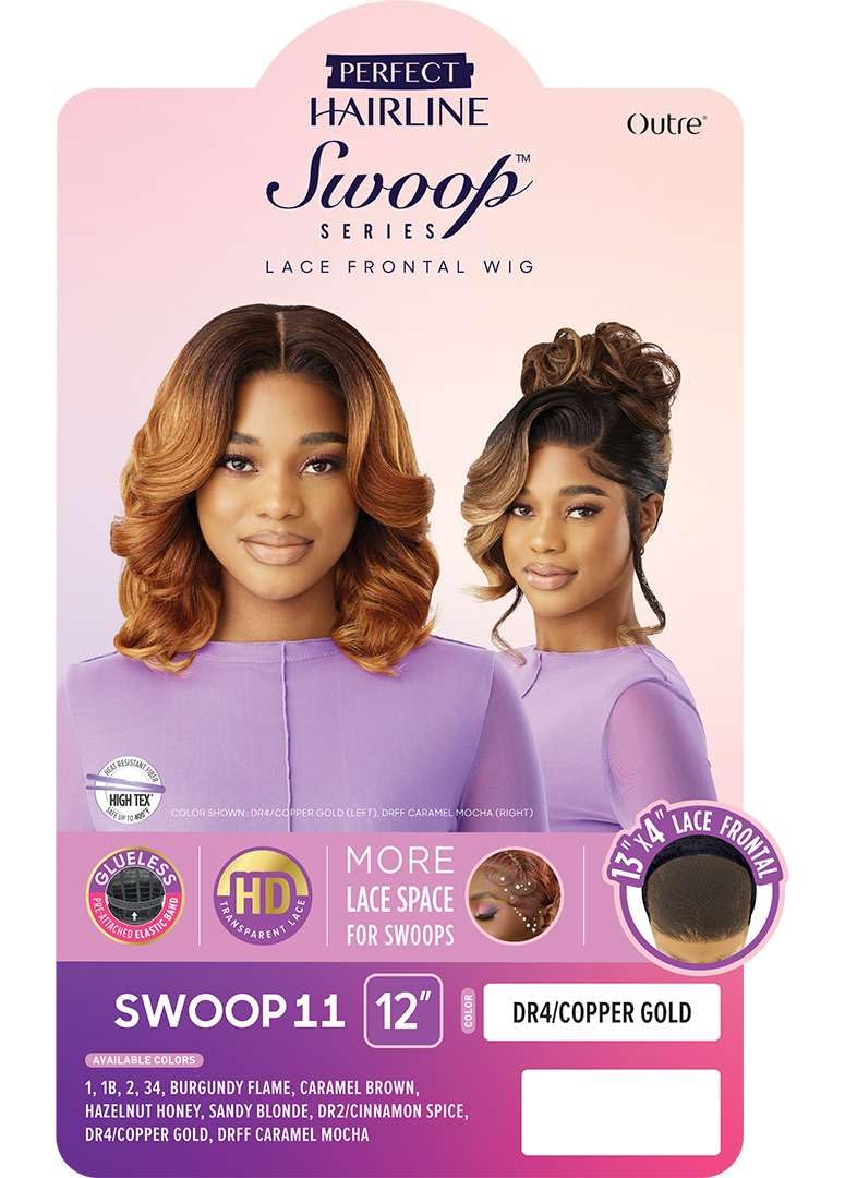 Outre Lace Front Wig - Perfect Hair Line 13X4 - Swoop Series - Swoop 11 (HAZELNUT HONEY)