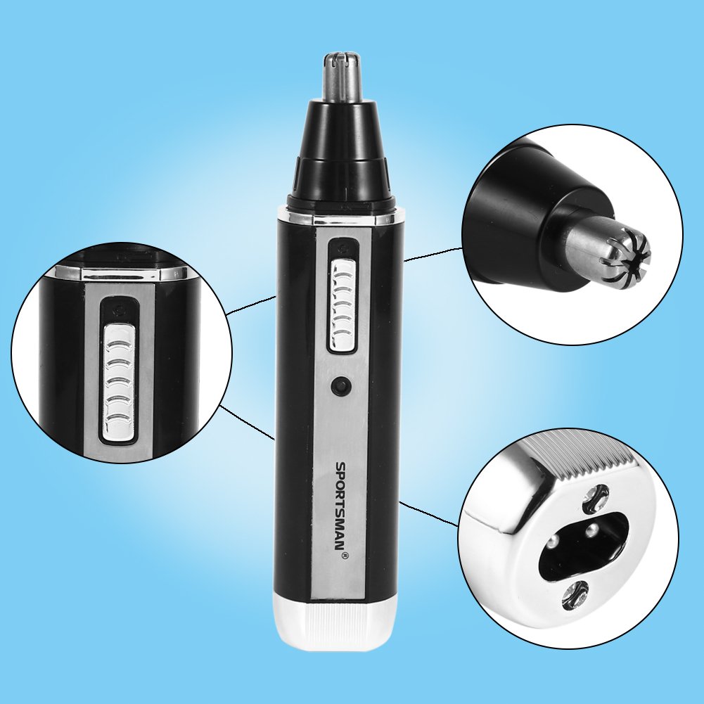 4 in 1 Rechargeable Hair Trimmer Electric Shaver 360 Degree Rotating Wet Dry Use with Vacuum Cleaning System for Nose Ear Beard Sideburn Eyebrow Beauty and Personal Care Yosoo