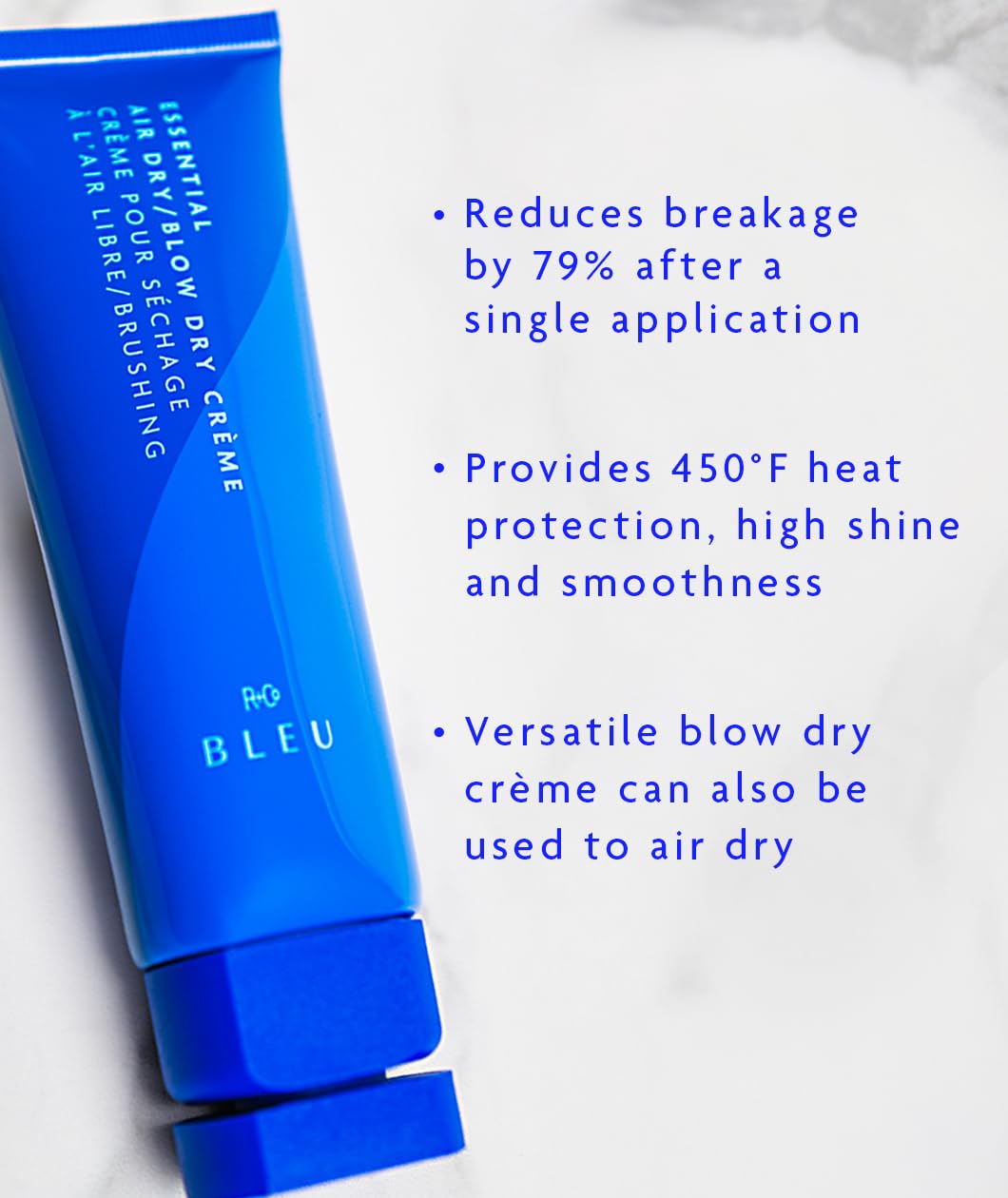 R+Co BLEU Essential Air Dry Blow Dry Crème - Lightweight Heat Protectant Styling Cream for Frizz Control, Hydration & Shine - Smooths & Detangles Beauty & Personal Care R+Co