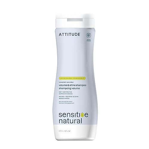 ATTITUDE Hair Shampoo for Sensitive Dry Scalp, EWG Verified, Soothing Oat, For Thin Hair, Naturally Derived Ingredients, Vegan and Plant-Based, Volume Beauty & Personal Care ATTITUDE