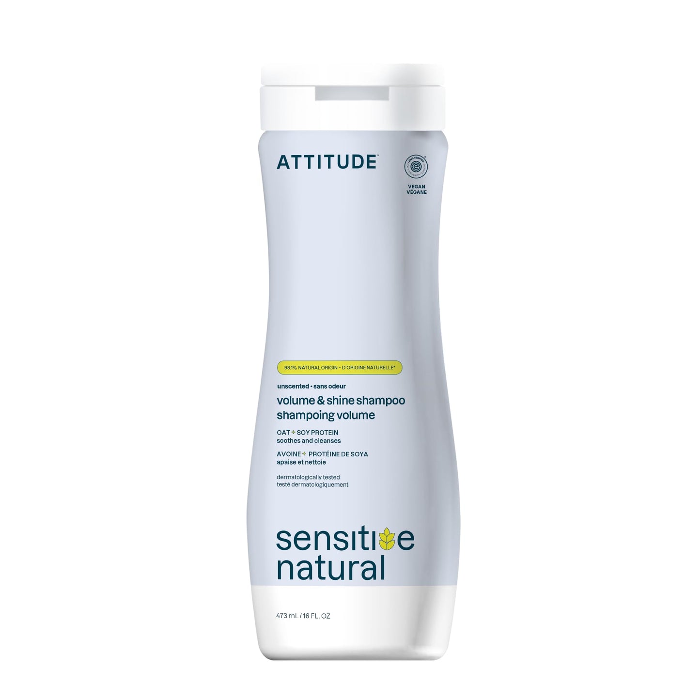 ATTITUDE Hair Shampoo for Sensitive Dry Scalp, EWG Verified, Soothing Oat, For Thin Hair, Naturally Derived Ingredients, Vegan and Plant-Based, Volume Beauty & Personal Care ATTITUDE