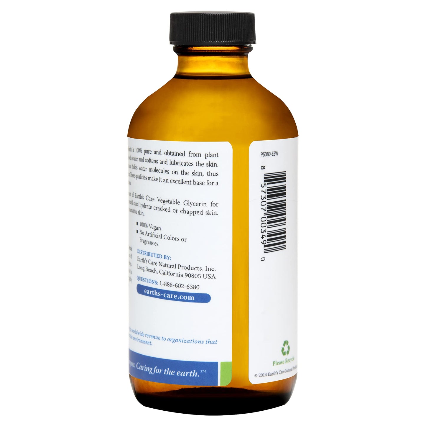 Earth's Care Vegetable Glycerin, 100% Pure Liquid Glycerine for Hair, Skin and DIY Projects 8 FL. OZ. Beauty & Personal Care Earth's Care