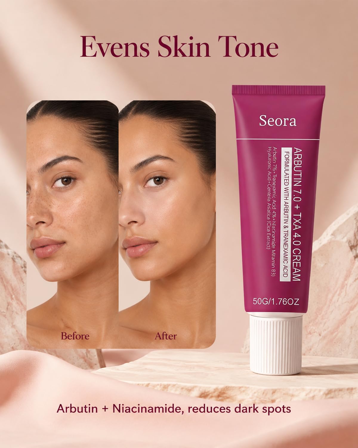 Korean Brightening Skincare Arbutin Cream, Moisturizer Hydrates, Evens Tone for Face Body and All Skin Types (1PCS) Beauty & Personal Care Seora Cream