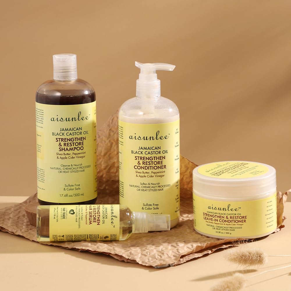 Premium Jamaican Black Castor Oil 4-in-1 Hair Repair Set - Sulfate-Free Shampoo, Conditioner, Leave-In & Serum - Deep Moisture & Strength for Curly Beauty & Personal Care STYLE TREE Keratinequeen