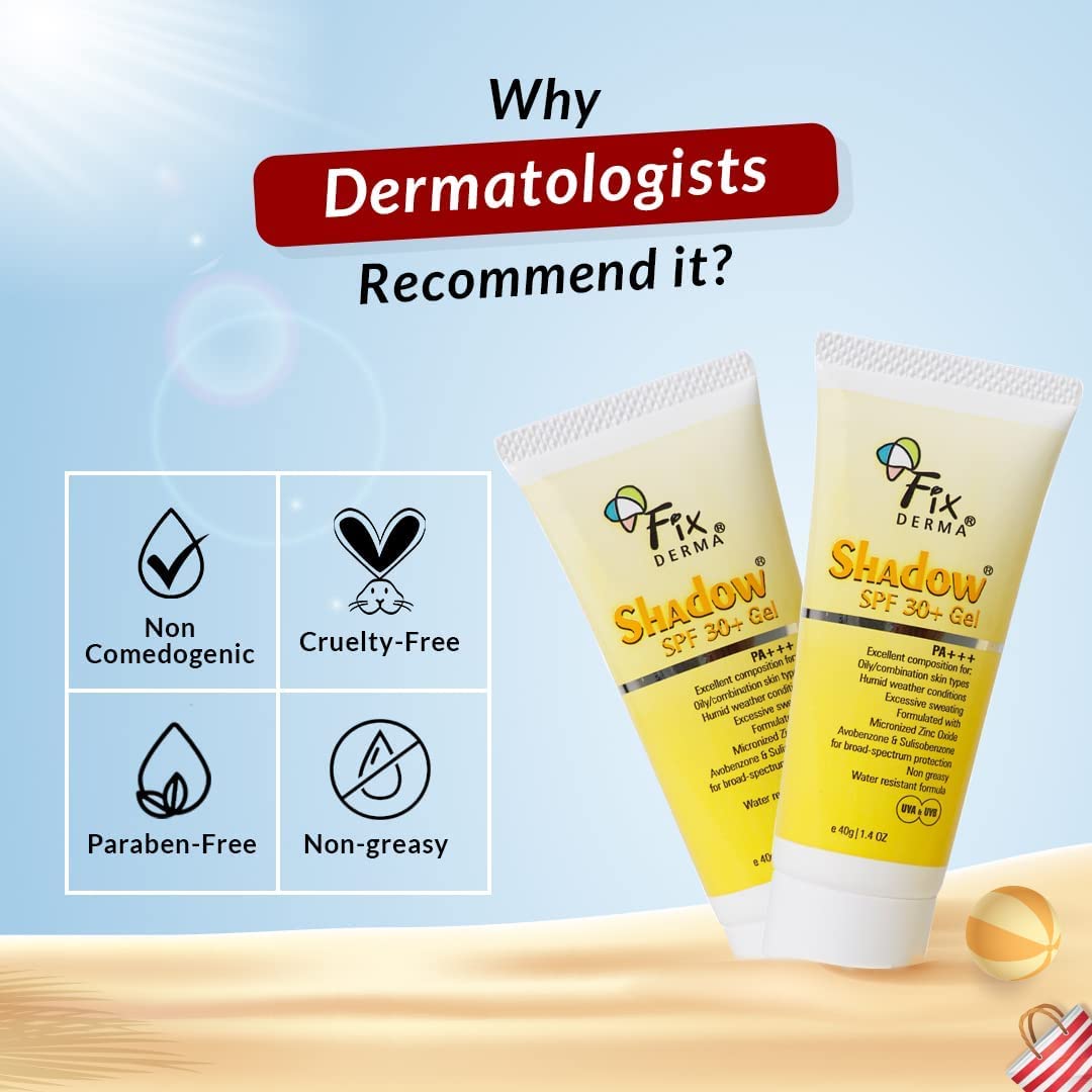 THRU Shadow Sunscreen SPF 30+ Gel Sunscreen For Oily Skin, Sun Screen Protector SPF 30 For Body & Face, Broad Spectrum For UVA & UVB Protection Non Beauty & Personal Care THRU