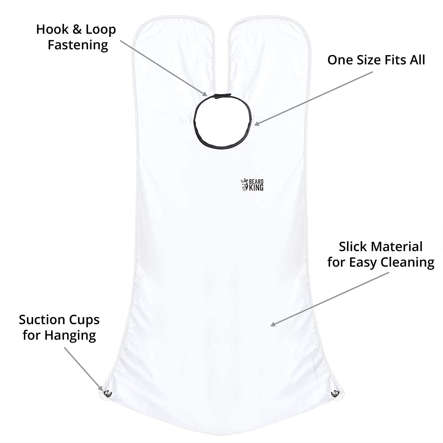 BEARD KING Beard Bib Apron - As Seen on Shark Tank - Gifts for Him, Stocking Stuffers for Men, Mens Gift, White Beauty and Personal Care BEARD KING