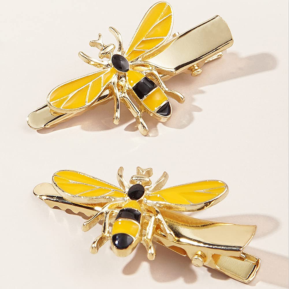 6Pcs Exquisite Cute Metal Bee Alligator Hair Clips Barrettes Honeybee Hair Side Clip Bride Bridesmaid Hair Jewelry Accessories for Women Teen Girls Beauty & Personal Care luzen