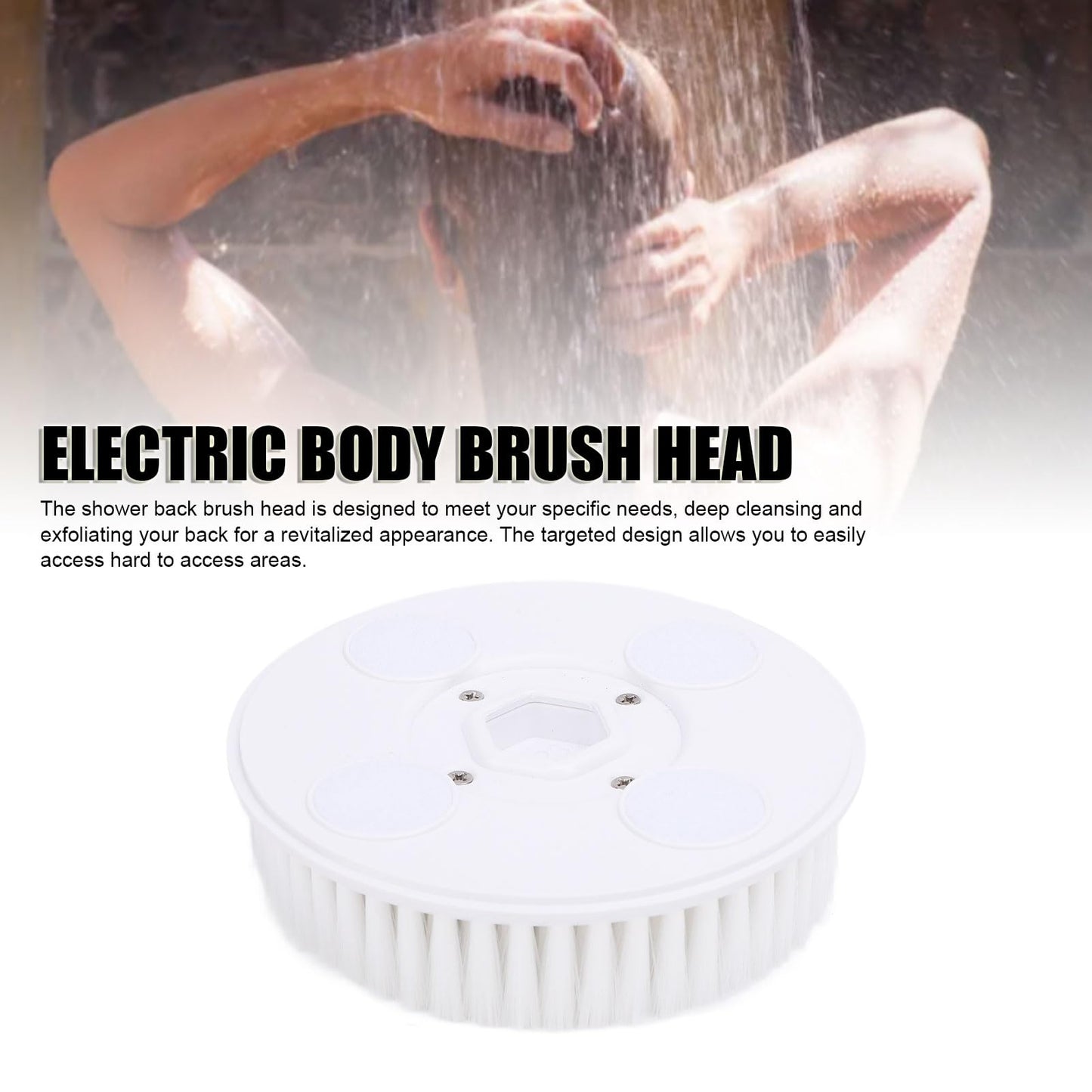 Replacement Brush Head Attachments for Electric Body Brush Deep Cleaning Wall Mounted Back Scrubber Head Electric Body Brush Accessory Beauty and Personal Care Dioche