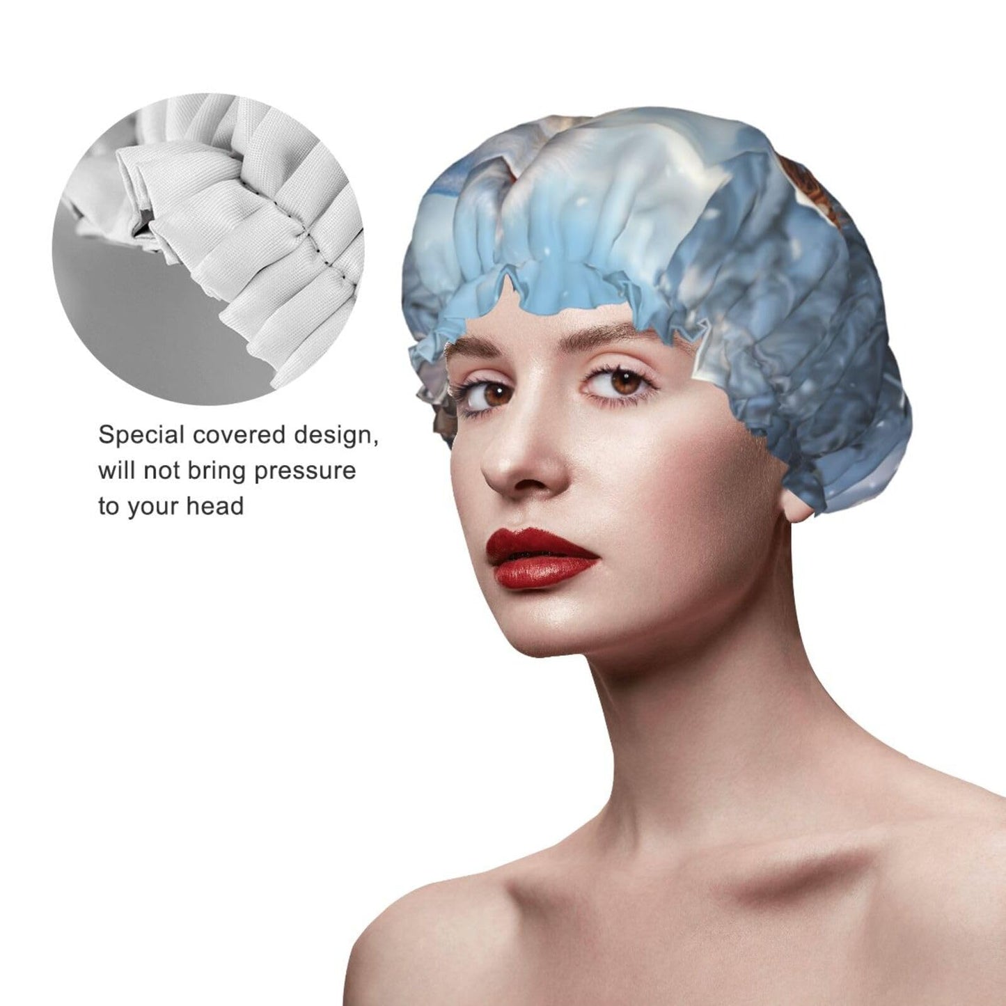 Hardworking Snowman Shower Cap For Women Reusable Double Layers Bathing Bath Cap Hair Caps Waterproof Elastic Band Ladies Spa Salon Shower Hat Hair Beauty and Personal Care GDSHJKLW