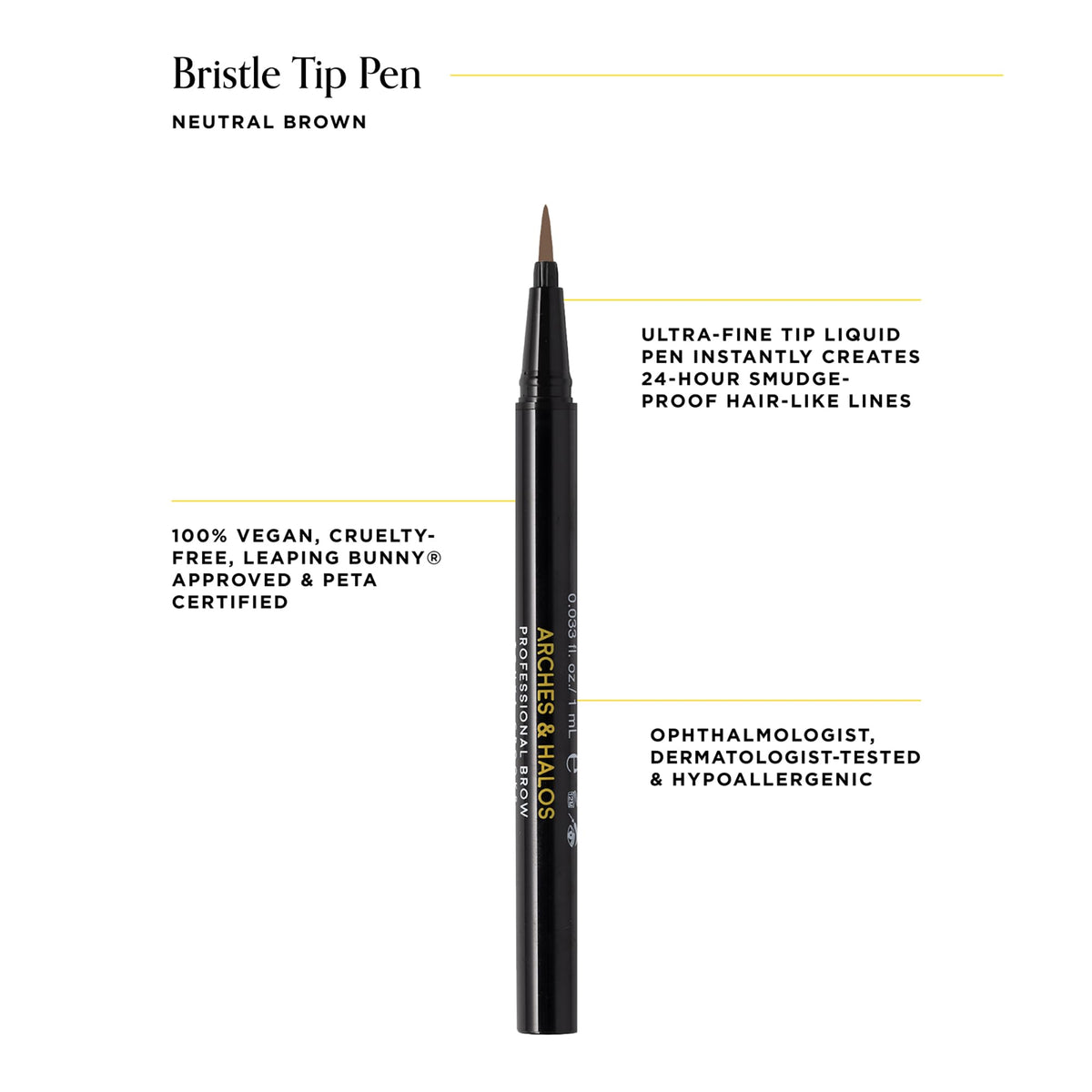 Arches and Halos Microfiber Tinted Brow Mousse - Richly Pigmented Eyebrow Shaper - Water Resistant Filler Pen - Vegan - Mocha Blonde - 0.11 oz
