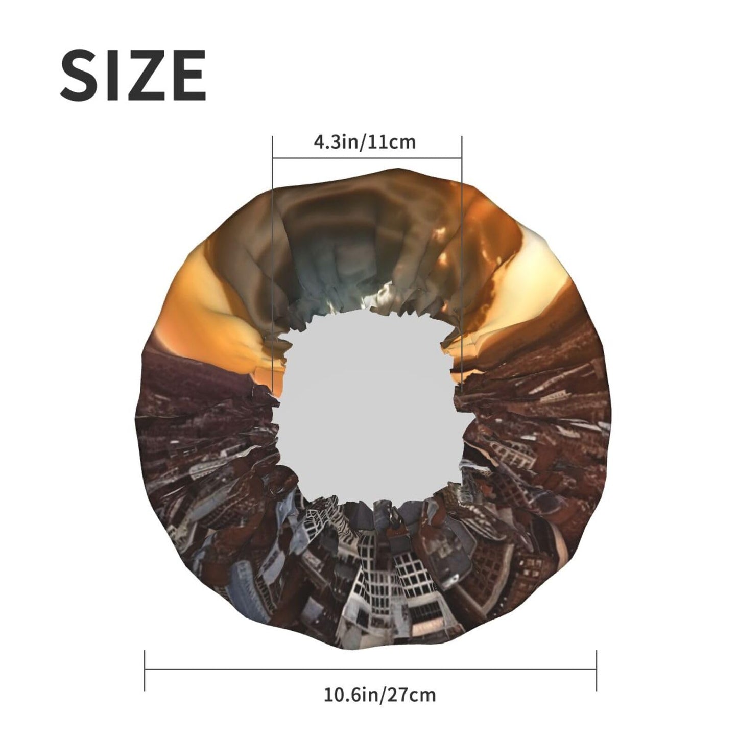 York City Sunset Picture Shower Cap for Women Men Large Reusable Shower Bonnet Double-Layer Waterproof Bath Caps Elastic Band Hair Hat for All Beauty and Personal Care BWLHJKE