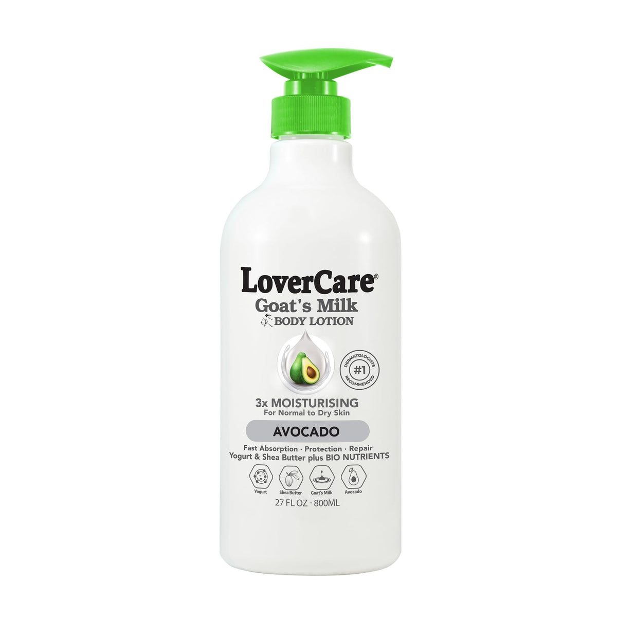 Lovercare Goat Milk Body Lotion for Dry Skin with Avocado 27 fl oz (800ml) Beauty & Personal Care Lover's Care