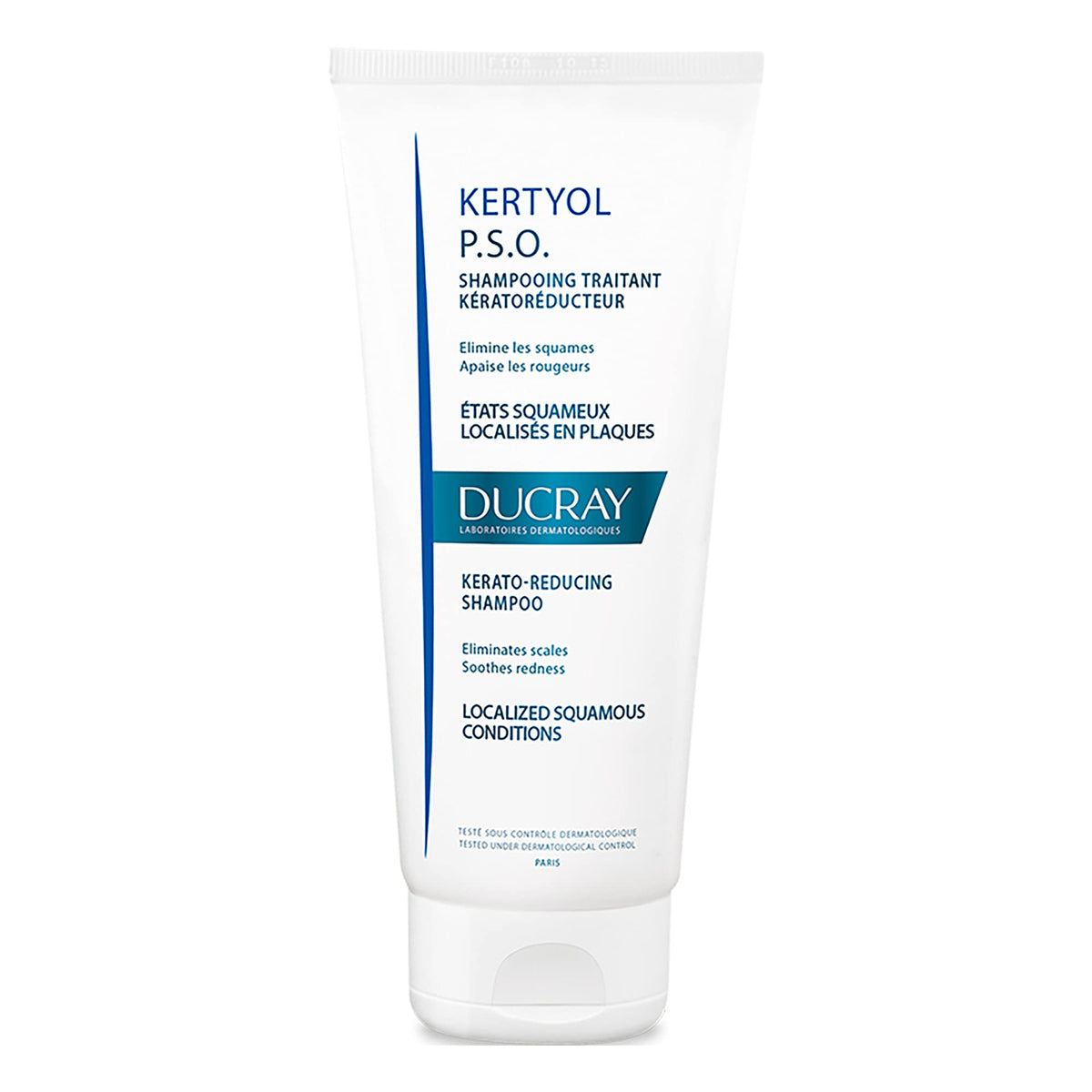 Ducray Kertyol P.S.O. Shampoo, Scalp Prone to Psoriasis, Micronized Sulfur, Salicylic Acid, Soothes Red, Irritated Scalp, 6.7 oz.